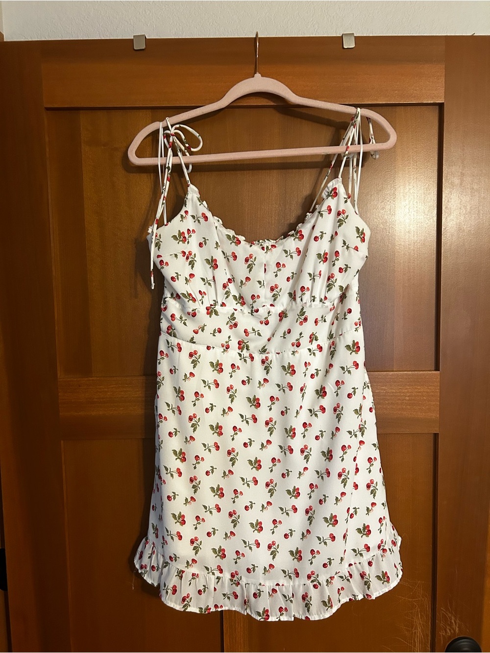 Abercrombie & Fitch White Cherry-Print Sundress